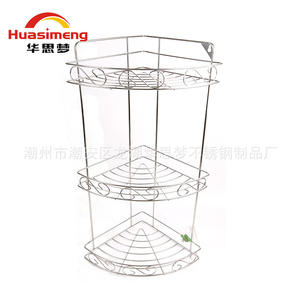 Estante Esquinero de Acero Inoxidable de 2 Niveles, Estante de Almacenamiento para Baño y Cocina, Estante Organizador Multifuncional - Product Image 3