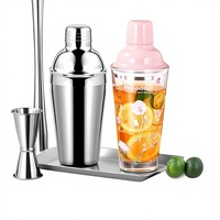 Ensemble de shaker de style nordique en acier inoxydable yolecen304, mélangeur à cocktails, pilon à thé au citron, shaker Boston et doseur