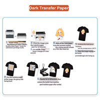 Papier transfert thermique jet d'encre blanc haute température pour T-shirts en coton A4, dessins DIY, transfert thermique longue durée, facile à utiliser