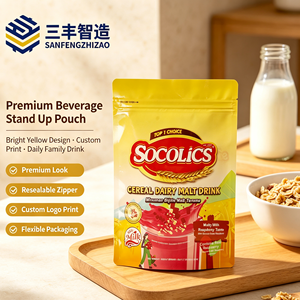 Bolsa de Embalaje Flexible Personalizada con Impresión Amarilla para Cereales, Lácteos, Bebidas de Malta - Product Image 1