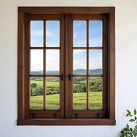Portes-fenêtres coulissantes à double battant en bois massif, ouverture extérieure, sur mesure, nouveau style chinois, verre trempé