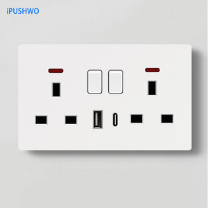 240V EU/UK tiêu chuẩn 2 gang 2 cách ánh sáng + 2 USB Home tường ổ cắm phổ Ổ cắm điện 250V tường thiết bị chuyển mạch - Product Image 6