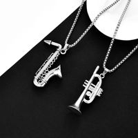 Colliers pendentifs saxophone tendance, style hip-hop, instrument de musique, chaîne de pull unisexe, accessoires délicats Y2K en gros