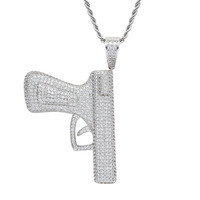 Collier pendentif Hip Hop avec zirconiums cubiques, style vintage, bijoux pour hommes