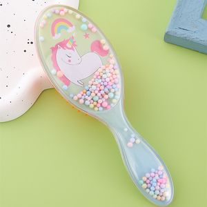 Cepillo de Pelo de Plástico Transparente con Diseño de Dibujos Animados, con Bola de Espuma, Mango de Material PS, Cepillo para Cabello Lacio para Niñas - Product Image 6