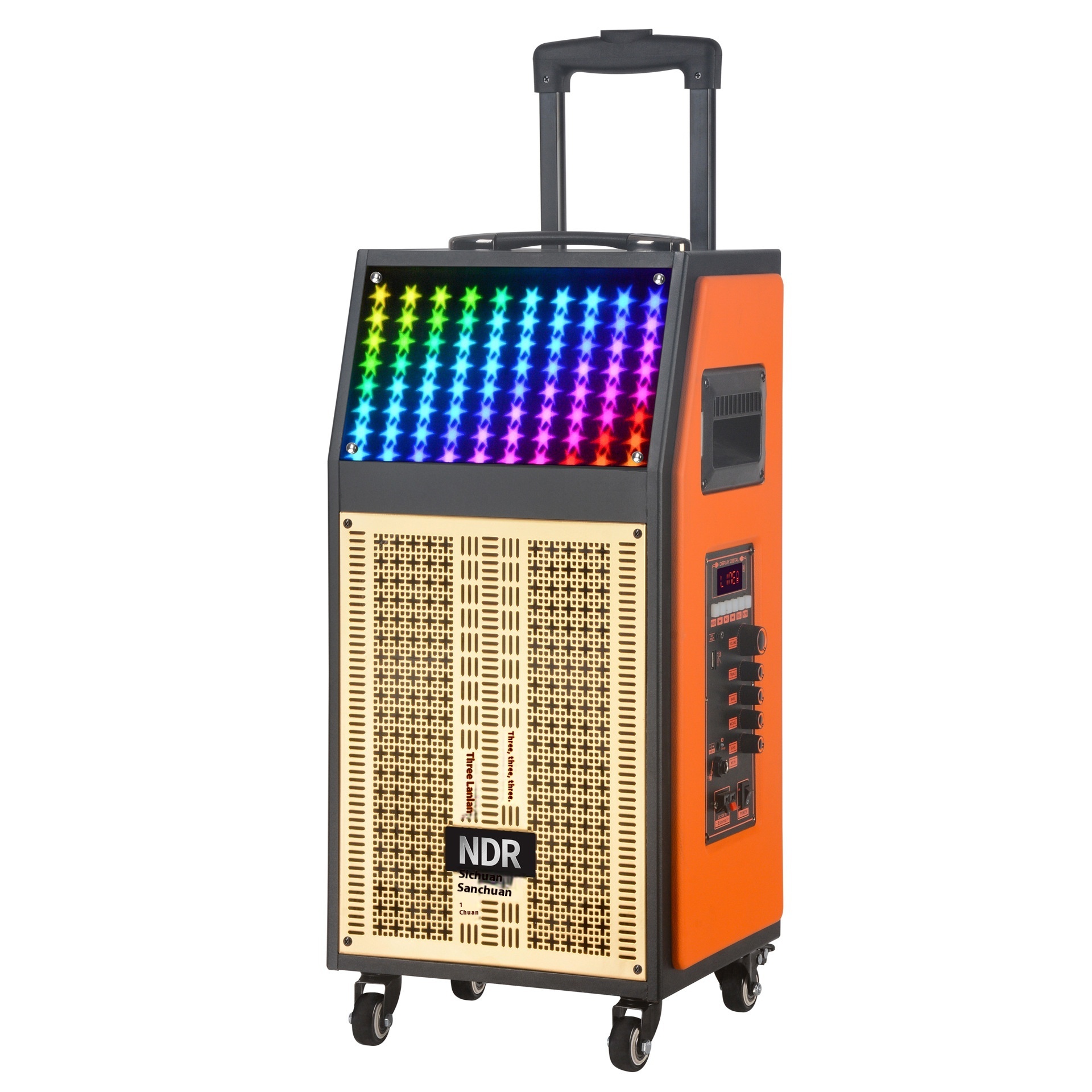 NDR 8-Inch Active DJ <strong>Speaker</strong> for Home Use for <strong>Bluetooth</strong> Karaoke Woofer RGB LED <strong>Remote</strong> <strong>Control</strong> Horn Tweeter Party Mode for