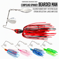 Leurre de pêche rotatif multi-composants à paillettes pour la pêche au bar, avec corps synthétiques et action de nage réaliste