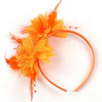 Serre-tête en plumes de poulet et perles pour carnaval, mariage, danse, fête, réunion, scène, accessoires de cheveux, fleur en plumes