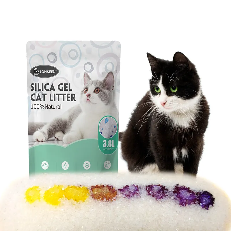 Indicador de monitoreo de salud para gatos, arena de Gel de sílice, muy absorbente, sin polvo, PH, OEM