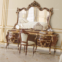 Coiffeuse européenne antique en bois blanc de haute qualité maquillage vanités avec coiffeuse miroir tiroir