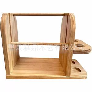Wooden Yarn Spool Storage Rack Multifunctional <b>Crochet</b> <b>Hook</b> Holder For Workshops Standing Type Solid Wood - Product Image 5