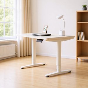 Nettech Electric Height <b>Adjustable</b> <b>Table</b> <b>Legs</b> Dual Motor Oval Tube Frame For Computer Desks - Product Image 1