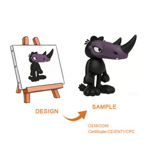 Jouet pour chat en PVC noir personnalisé avec une tête de dinosaure violette, figurine en PVC exquise fabriquée à partir de matériaux écologiques et durables - Product Image 1
