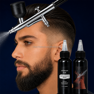 Tinte Natural para Cabello con Aerógrafo, Tinta Impermeable para Relleno de Barba, Pintura Corporal, Arte de Tatuaje, Tinte para Barba y Línea del Cabello para Barberos, Tinta para Aerógrafo para Zapatillas - Product Image 1