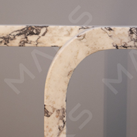 Meuble moderne haut de gamme en marbre Table console de luxe avec dessus en travertin Salon Couloir Coin en pierre Console murale élégante