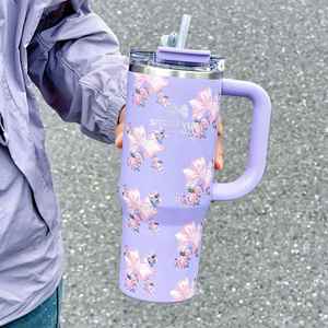 Best-selling Large-capacity Stainless Steel Car Water <b>Bottle</b> with Printed Patterns and Straws, Company Custom Gift Water Cup - Product Image 5