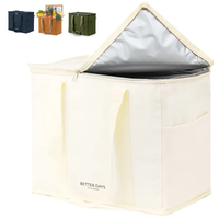 Grand sac isotherme pique-nique en aluminium à isolation thermique en tissu de coton sac fourre-tout isolé avec logo personnalisé
