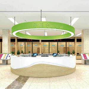 Station d'accueil ronde personnalisée pour hôpital, mobilier de réception pour clinique médicale, comptoir d'accueil pour infirmières d'hôpital - Product Image 4