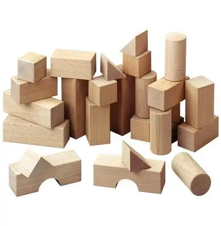 custom 3D wood toys Kids educational Nature wooden colors block box standard Unit Solid-wood building blocks Set Puzzle Game