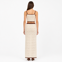 Débardeur en crochet personnalisé avec logo pour femme, style pointelle, court, sans manches, col en V profond, multicolore, été, en acrylique, fabrication OEM & ODM, style bohème
