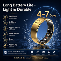 Anillos Inteligentes con Rastreador de Actividad, Anillo Inteligente para la Ansiedad, Anillo Inteligente Nórdico con Oxímetro de Pulso, ECG, EDA, IP68, Fabricantes de Anillos Inteligentes de Salud para Hombres