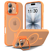 Coque de téléphone portable premium avec support d'appareil photo pour iPhone 16 17, antichoc magnétique, finition givrée effet peau, accessoires de protection arrière, vente en gros