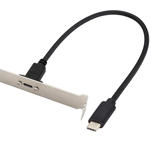 Alta velocidad 10Gbps Ángulo derecho izquierdo 90 grados <span class=keywords><strong>USB</strong></span> 3,1 Cable de extensión de datos tipo C con orificio de tornillo de montaje en panel - Product Image 3