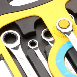 7 Piece Ratchet Wrench <b>Set</b> Metric 8-19mm Mirror Finish Household <b>Tool</b> Kit - Product Image 3