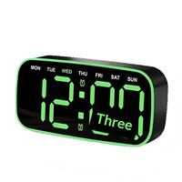 Jam Alarm LED AIKS Terbaru Desain Minimalis Motif Kayu Jam Meja Kreatif Tampilan Tanggal Indikator 24 Jam Tanpa Suara OEM ODM