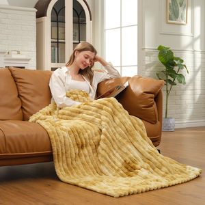 Электрические одеяла-пледы из мягкого искусственного меха кролика для зимы, размеры Queen и King, с функцией подогрева - Product Image 5