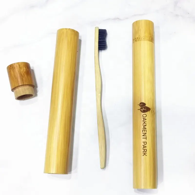 Factory wholesale Custom Travel Bamboo Toothbrush With Bamboo Case