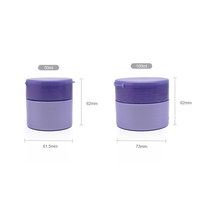 Nouvel Arrivage Pot Cosmétique en Plastique PP Violet Impact Personnalisé pour Crème Visage et Soins de la Peau, avec Couvercle à Vis Doré Estampé, ISO9001
