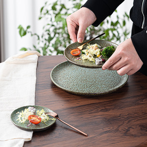 จานสเต็กเซรามิกสไตล์วินเทจญี่ปุ่น จานอาหารค่ำเรียบง่ายสำหรับ<span class=keywords><strong>ร้าน</strong></span>อาหารหรือใช้ในบ้าน - Product Image 4