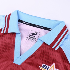 Tùy Chỉnh Polyester Thanh Niên V Cổ Polo Bóng Đá Áo Sơ Mi Thăng Hoa Cổ Điển Retro Bóng Đá Mặc Jersey Thể Thao Đào Tạo Đồng Phục Bóng Đá - Product Image 4
