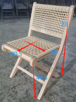 Chaise pliante en bois tressée OK-915 pour événements extérieurs, jardins, formations scolaires, sièges en gros