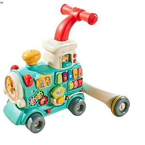Assistant de marche 3-en-<span class=keywords><strong>1</strong></span> multi-fonction Spray Train forme correspondant enfant en bas âge Push Pull activité bébé Montessori Walker jouet - Product Image 1