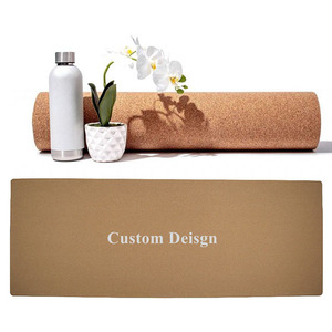 Organic Tapis Mat De Yoga Eco Friendly Cork & Natural Rubber 5mm de espesor antideslizante Yoga Mat Set con logotipo personalizado - Product Image 2