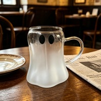 Mug en verre soufflé à la main en forme de fantôme, en verre borosilicate de haute qualité, avec poignée, pour la maison et le bureau, style américain, pour Halloween