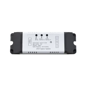 Tuya Zigbee 2 Gang Switch Relay Module USB 5V DC 12v 24v 110v 220v 230v Dry Contact 4CH Din Rail Controller Gateway Required