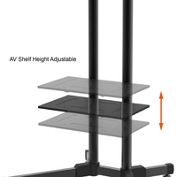 Support TV Mobile 32-70 pouces LED LCD écran plat/incurvé TV roulant/sol TV chariot réglable en hauteur avec étagère
