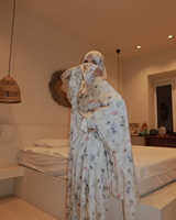 Oem Personnalisé Musulman Arabe Ramadan Islamique Ample Surdimensionné Prière de Dubaï Hijab Moderne Robe Abaya pour Femmes en Satin Imprimé Floral