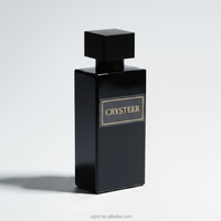 Botol Semprot Parfum Persegi Panjang Hitam Mengkilap Grosir Pabrik, Badan Kaca, Tutup Aluminium, Ramah Lingkungan, Dapat Didaur Ulang, 30/50/100ml Reed