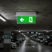 Signalisation lumineuse d'issue d'urgence 2W rechargeable, autonomie 3 heures, étanche IP65, corps en PC pour supermarché et magasin de proximité