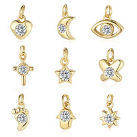 Cuivre Zircon bricolage accessoires argent coupe princesse petits pendentifs papillon éléphant oeil pied serrure conceptions pour les fêtes de mode