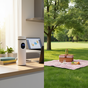 Thermos intelligents avec affichage de la température LCD, lot de 2, double paroi en acier inoxydable, isolation thermique 24 heures, rechargeable - Product Image 2