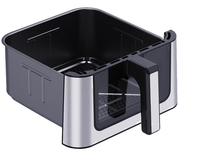 Friteuse à air électrique compacte 8L à commande tactile numérique sans huile pour la cuisine domestique : poulet, frites, viande et snacks