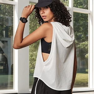 Camiseta Deportiva Casual Holgada y Ligera de Verano para Mujer, para Yoga y Running, Sin Costuras, 100% Poliéster, con Logotipo Frontal, Sin Mangas - Product Image 2