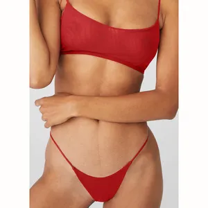 Airmesh Venus Thong Underwear Mulheres Sexy Low-Rise Romântico Bordado Roupa Interior das Mulheres