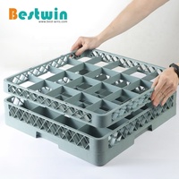 Polypropylène PP 9 16 20 25 36 49 Compartiment Commercial Lave-vaisselle Tasse Plaque Panier De Rangement En Plastique Verre À Vin Rack