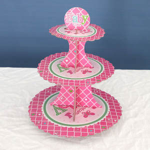 TS all'ingrosso happy birthday theme party 3 tier cake stand boy o girl baby shower <span class=keywords><strong>gelato</strong></span> dessert cake display plate stand - Product Image 3